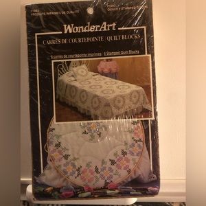 NEW WonderArt Quilt Blocks Stamped "Spring Blossom" #F1983  6 17x17  blocks